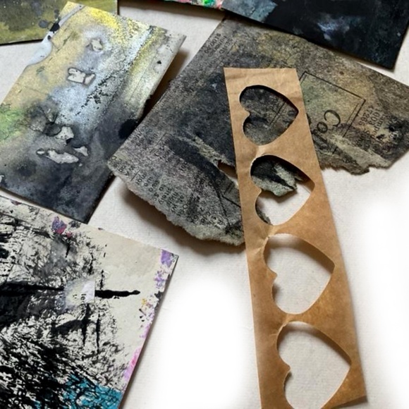 Junk Journal Pack  15+ Hand painted Pieces, Great for scrapbooking, collage - Picture 8 of 11